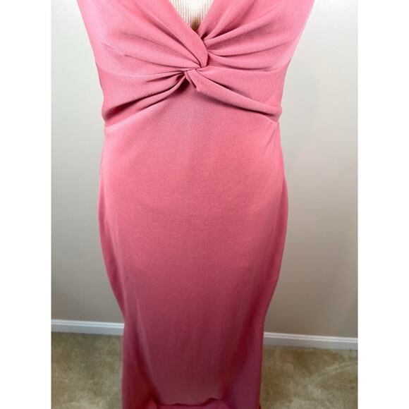 Katie May Nirvana Twisted Ruched Pink Peppercorn Maxi Dress Size Large - Picture 5 of 8